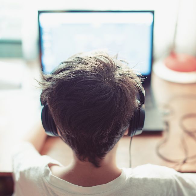Child using a mobile phone